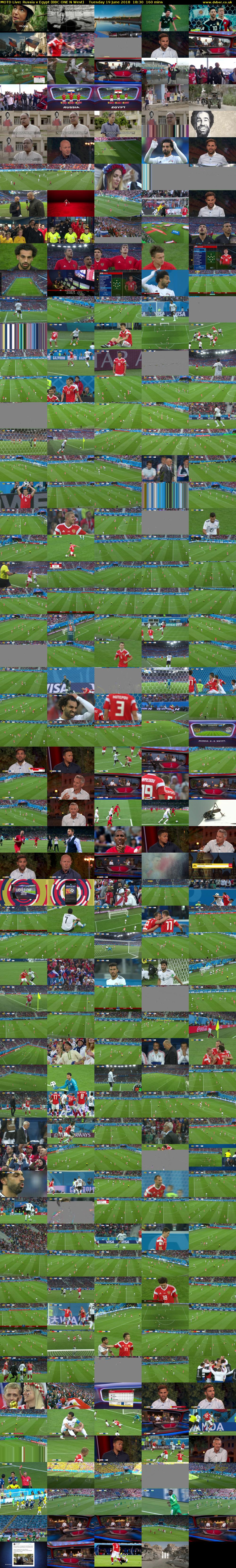 MOTD Live: Russia v Egypt (BBC ONE N West) Tuesday 19 June 2018 18:30 - 21:10