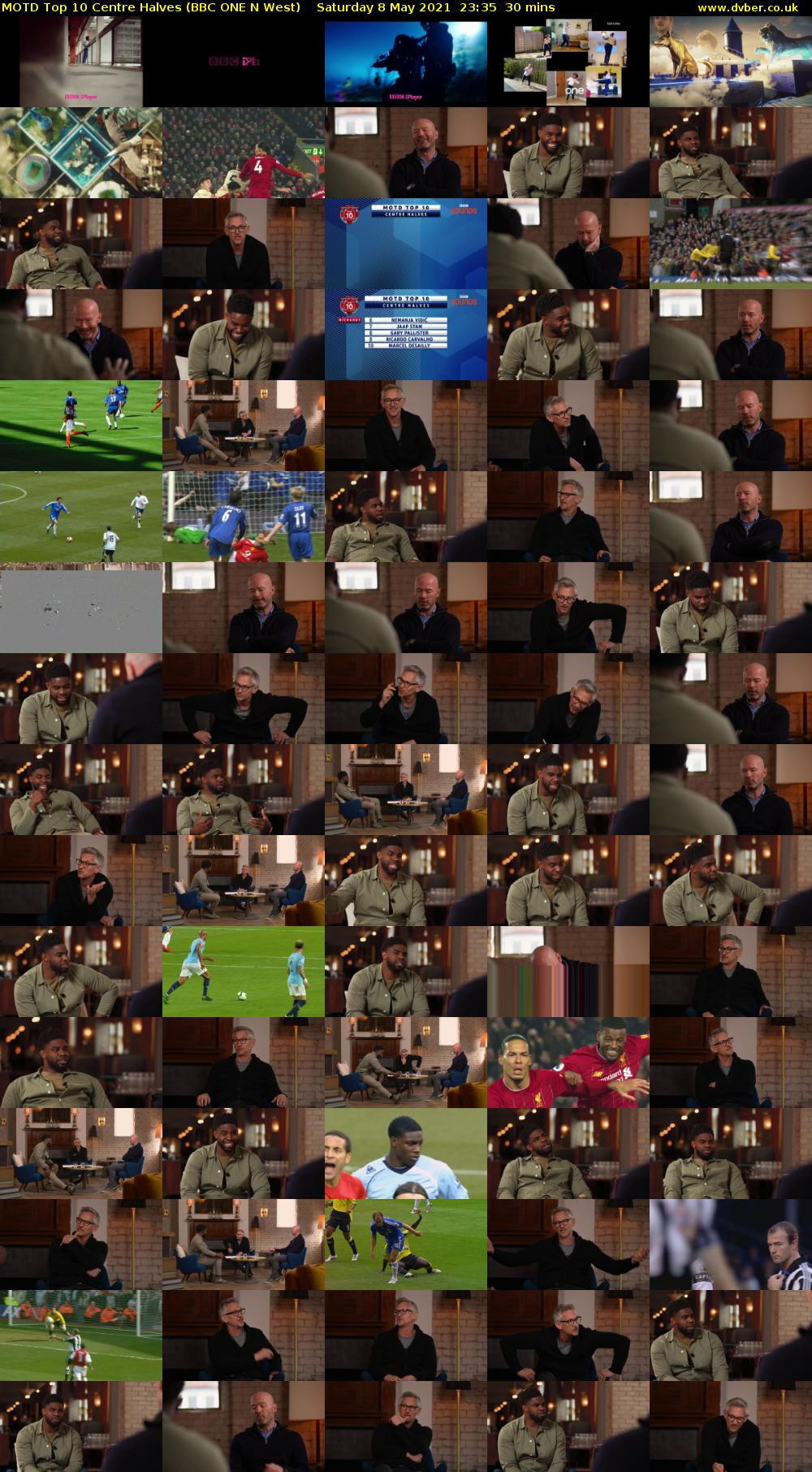 MOTD Top 10 Centre Halves (BBC ONE N West) Saturday 8 May 2021 23:35 - 00:05