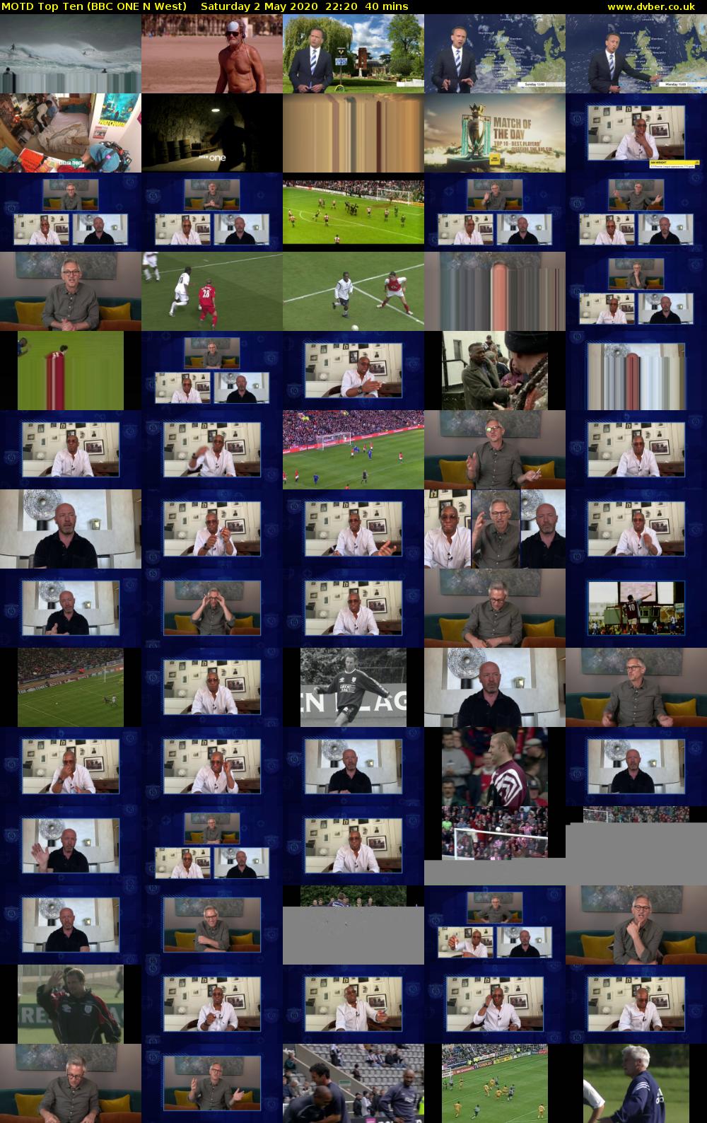MOTD Top Ten (BBC ONE N West) Saturday 4 April 2022 22:20 - 23:00