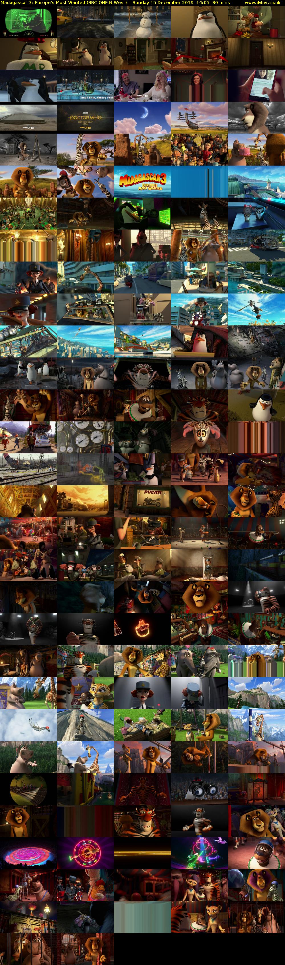 Madagascar 3: Europe's Most Wanted (BBC ONE N West) Sunday 15 December 2019 14:05 - 15:25