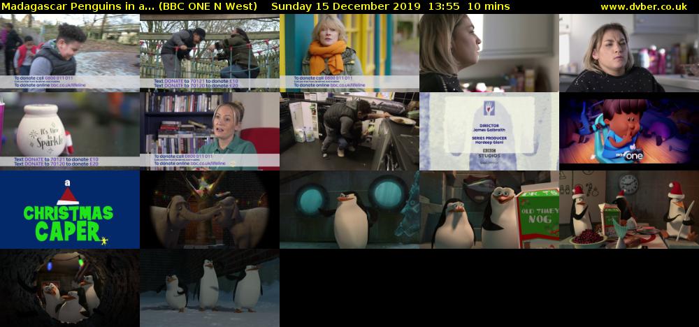 Madagascar Penguins in a... (BBC ONE N West) Sunday 15 December 2019 13:55 - 14:05