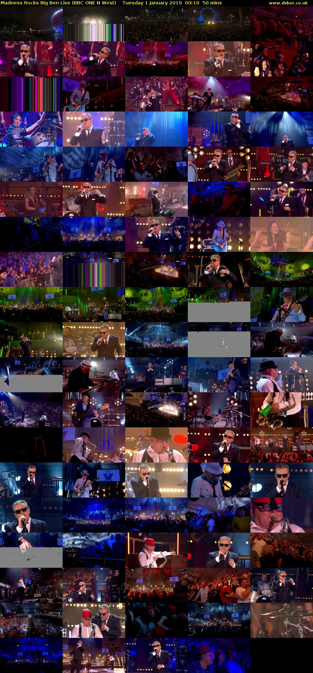 Madness Rocks Big Ben Live (BBC ONE N West) Tuesday 1 January 2019 00:10 - 01:00