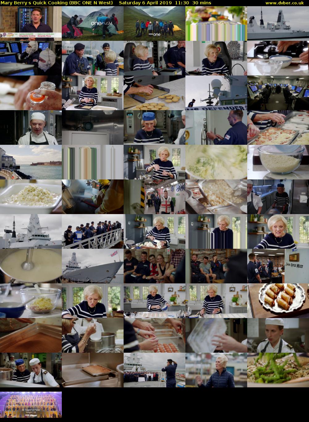 Mary Berrys Quick Cooking (BBC ONE N West) Saturday 6 April 2019 11:30 - 12:00