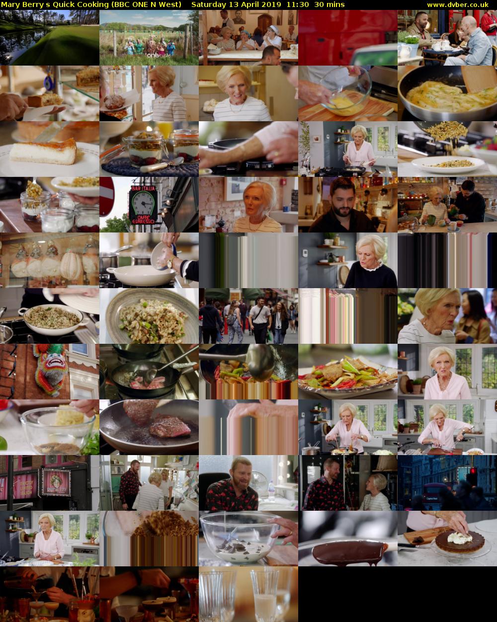 Mary Berrys Quick Cooking (BBC ONE N West) Saturday 13 April 2019 11:30 - 12:00