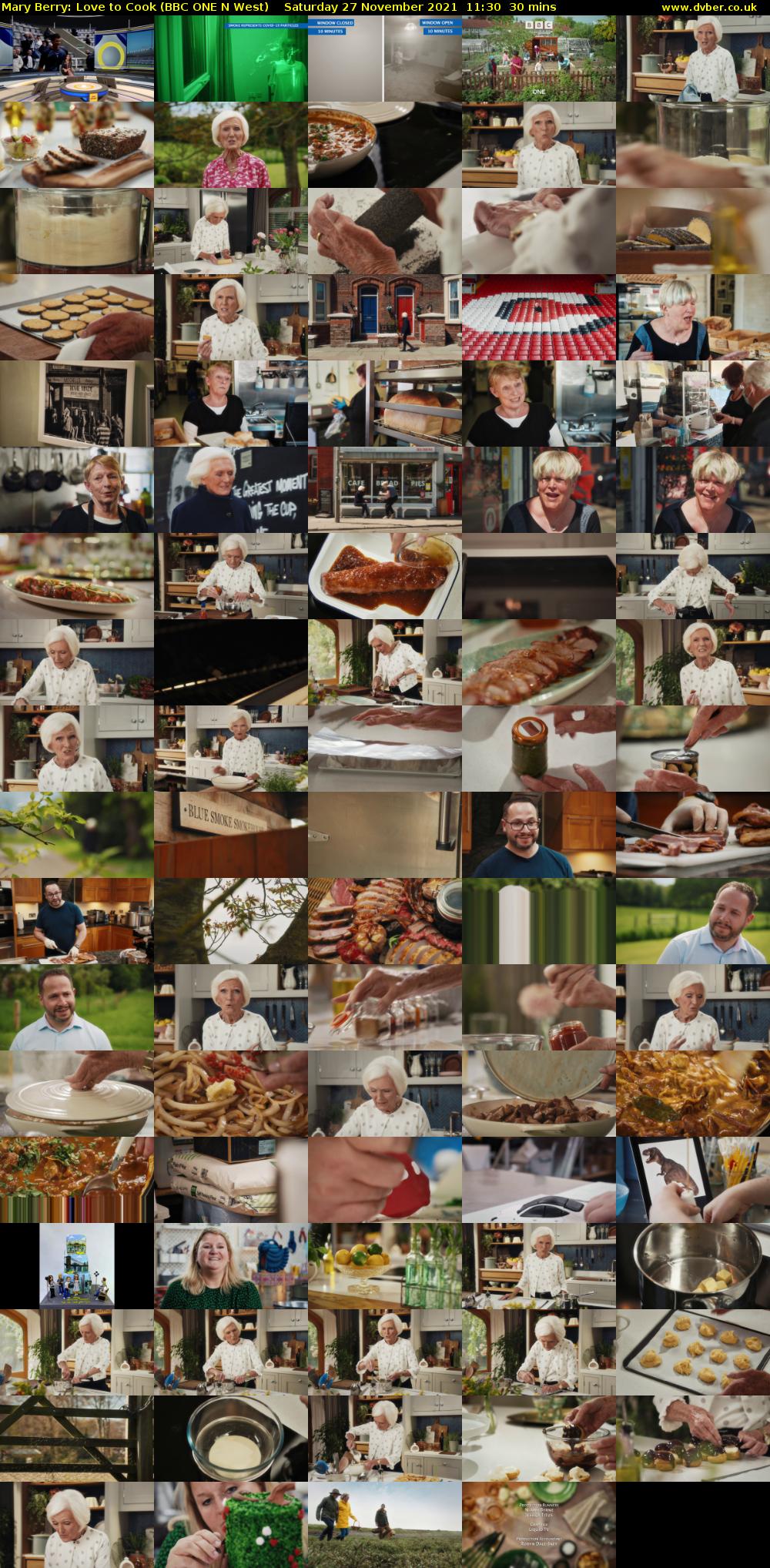 Mary Berry: Love to Cook (BBC ONE N West) Saturday 27 November 2021 11:30 - 12:00