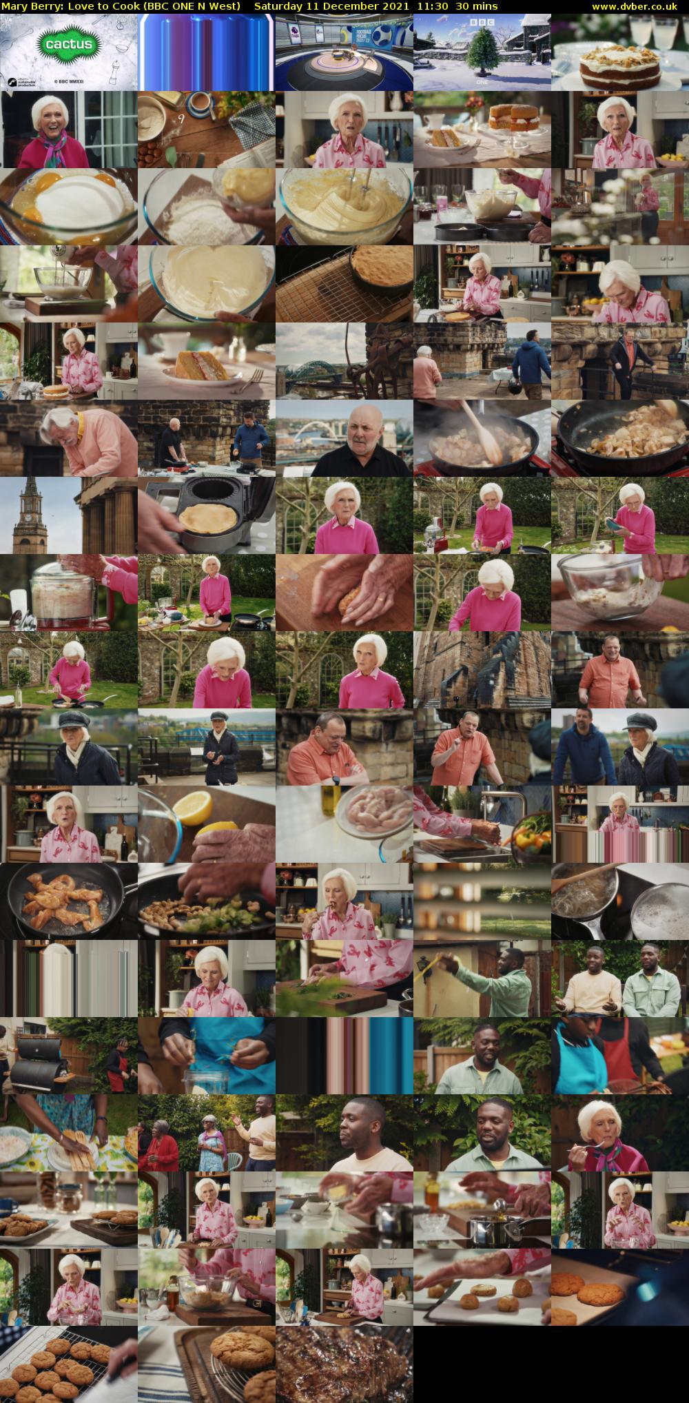 Mary Berry: Love to Cook (BBC ONE N West) Saturday 11 December 2021 11:30 - 12:00