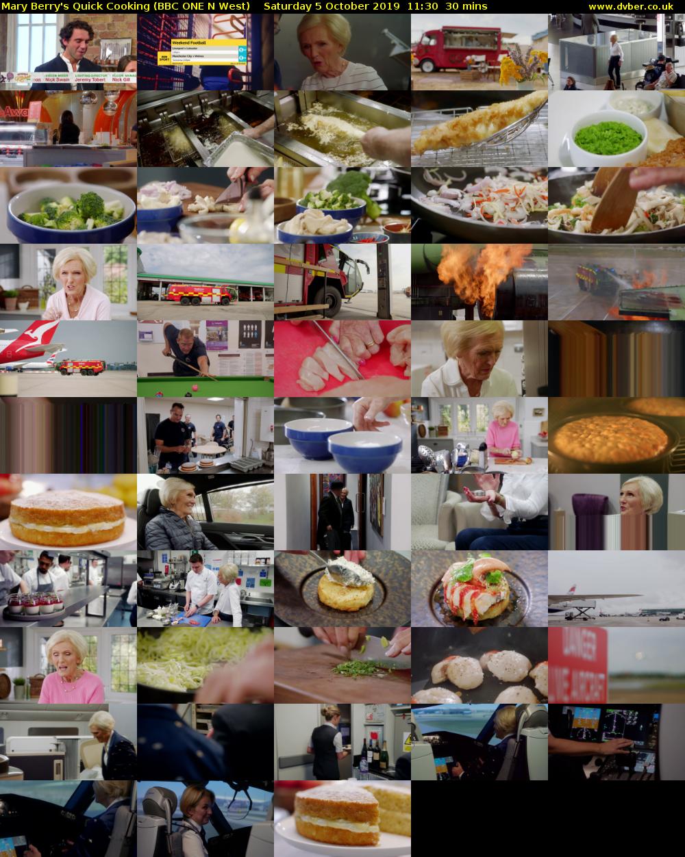 Mary Berry's Quick Cooking (BBC ONE N West) Saturday 5 October 2019 11:30 - 12:00