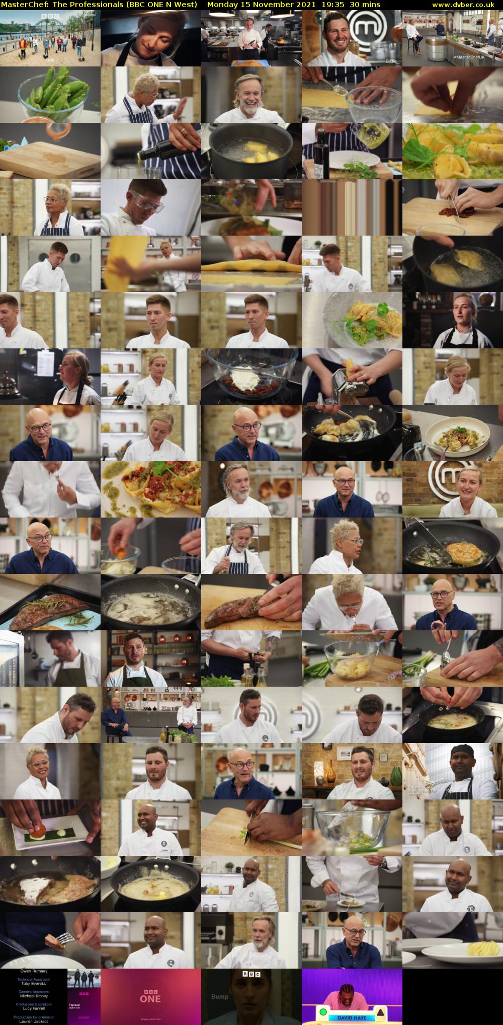 MasterChef: The Professionals (BBC ONE N West) Monday 15 November 2021 19:35 - 20:05
