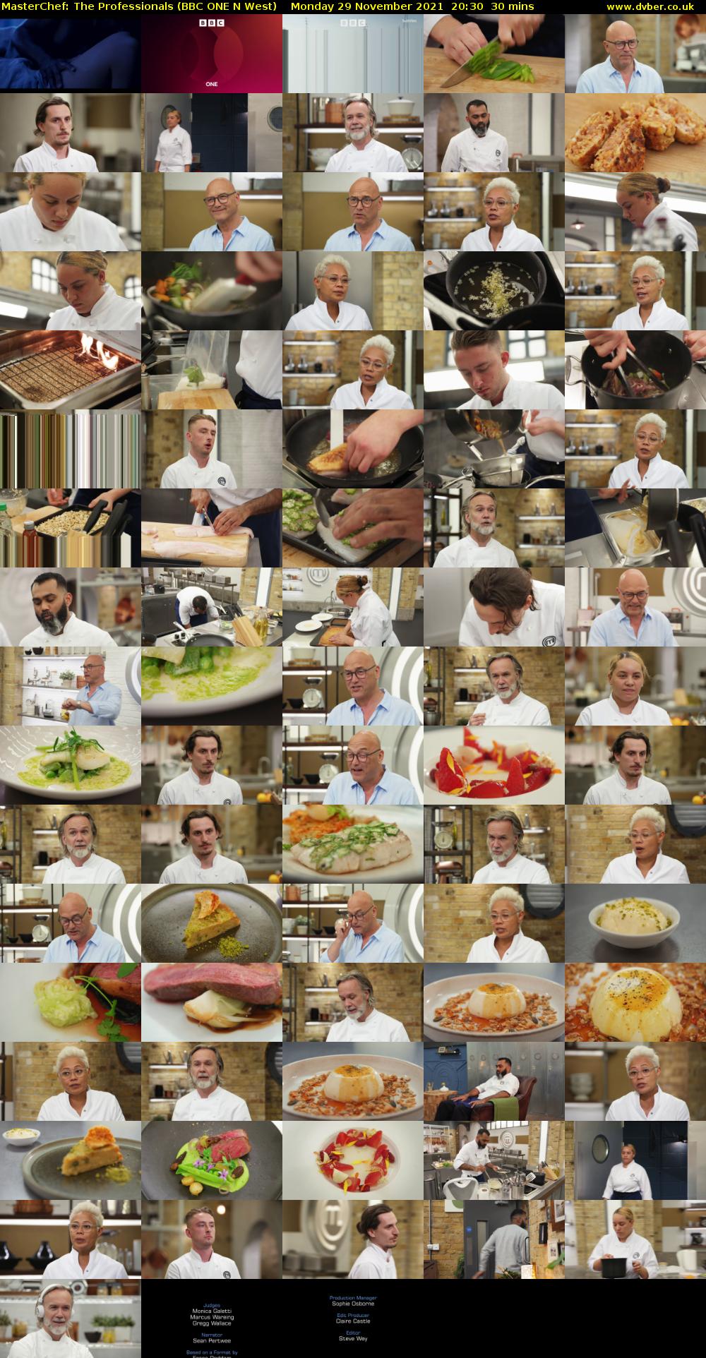 MasterChef: The Professionals (BBC ONE N West) Monday 29 November 2021 20:30 - 21:00