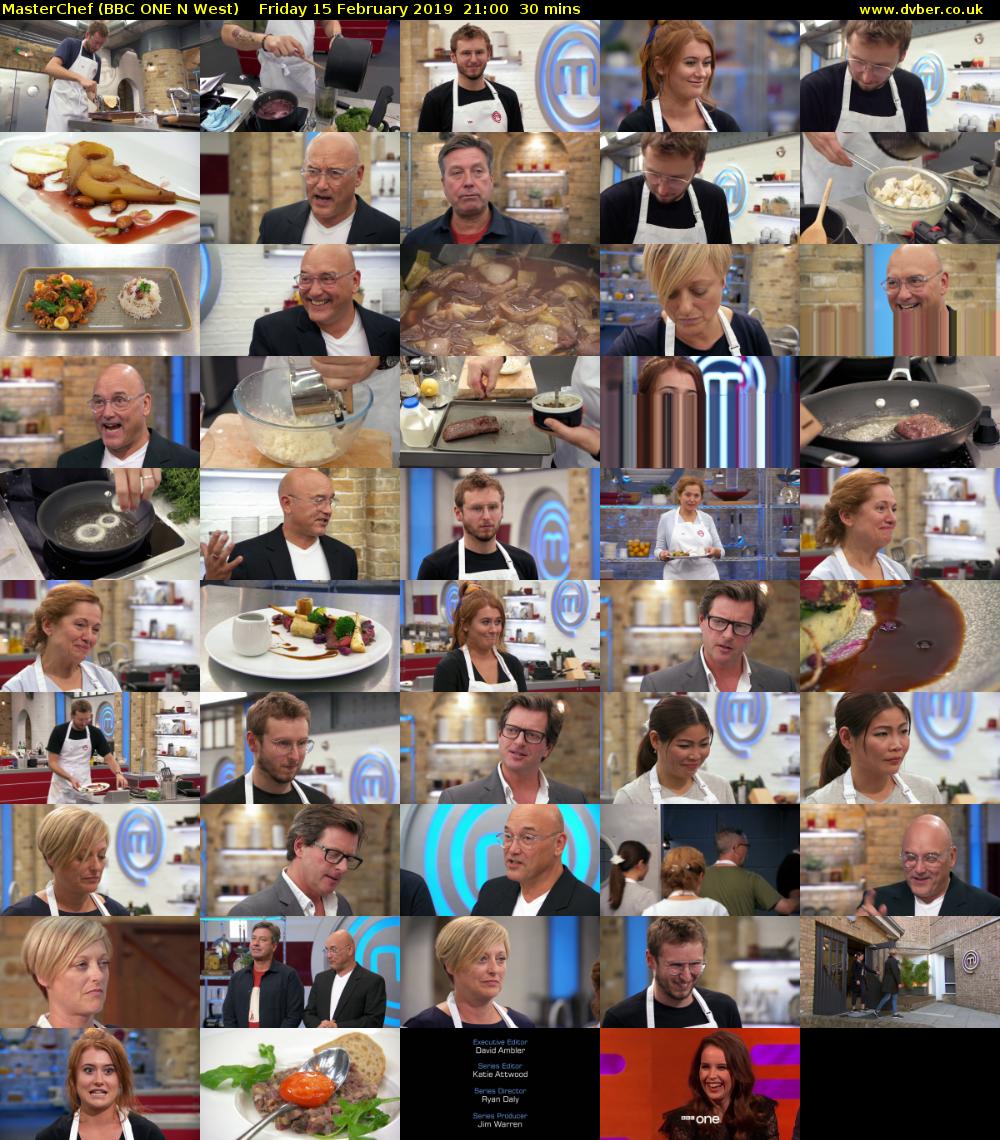 MasterChef (BBC ONE N West) Friday 15 February 2019 21:00 - 21:30