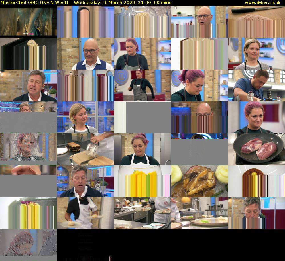 MasterChef (BBC ONE N West) Wednesday 11 March 2020 21:00 - 22:00