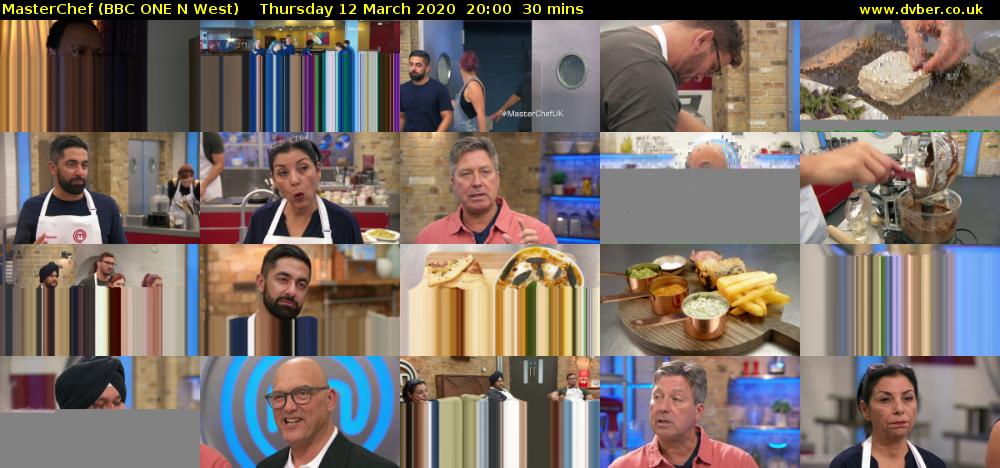 MasterChef (BBC ONE N West) Thursday 12 March 2020 20:00 - 20:30