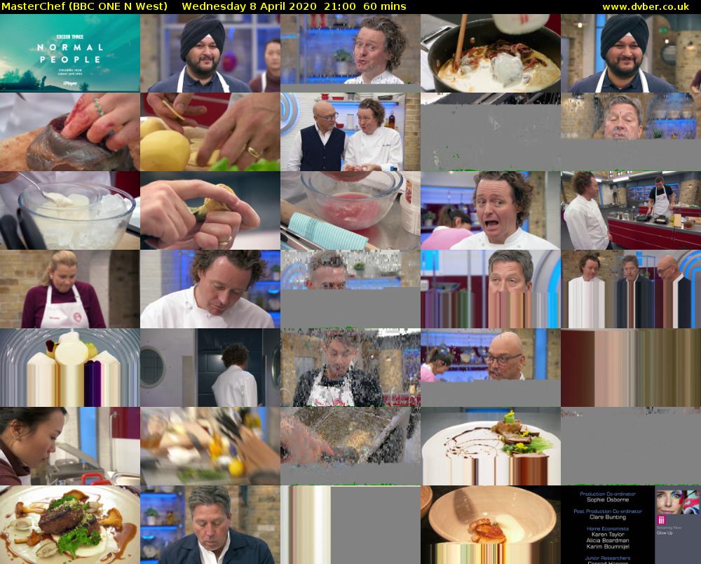 MasterChef (BBC ONE N West) Wednesday 8 April 2020 21:00 - 22:00