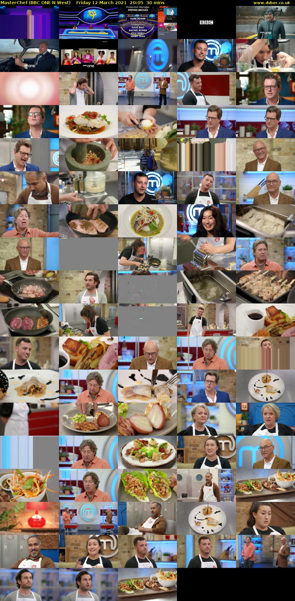 MasterChef (BBC ONE N West) Friday 12 March 2021 20:05 - 20:35