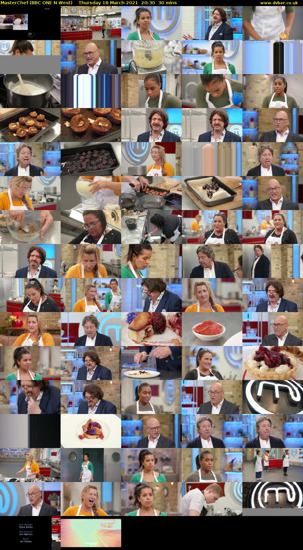 MasterChef (BBC ONE N West) Thursday 18 March 2021 20:30 - 21:00