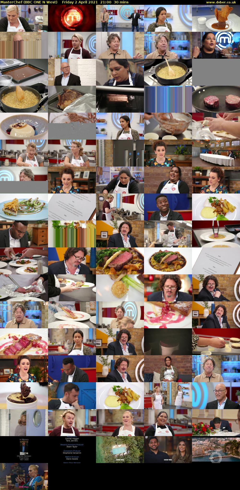 MasterChef (BBC ONE N West) Friday 2 April 2021 21:00 - 21:30
