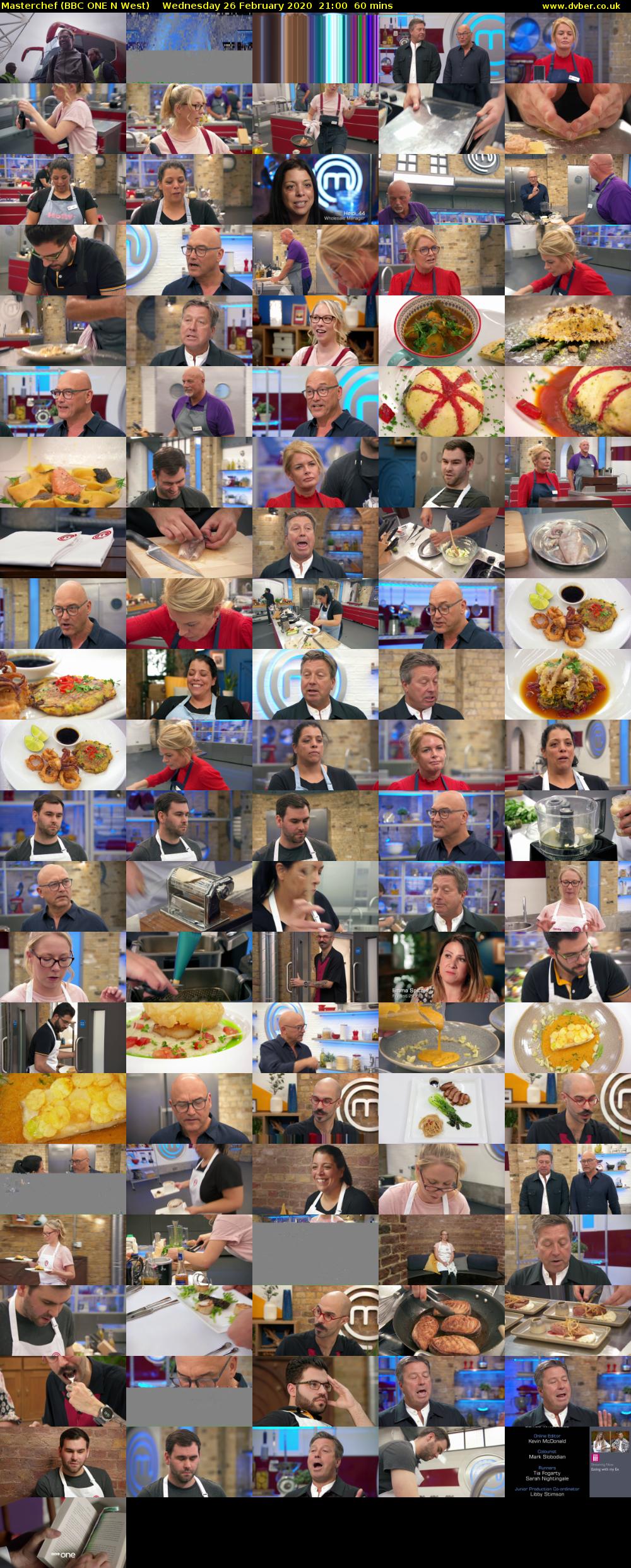 Masterchef (BBC ONE N West) Wednesday 26 February 2020 21:00 - 22:00