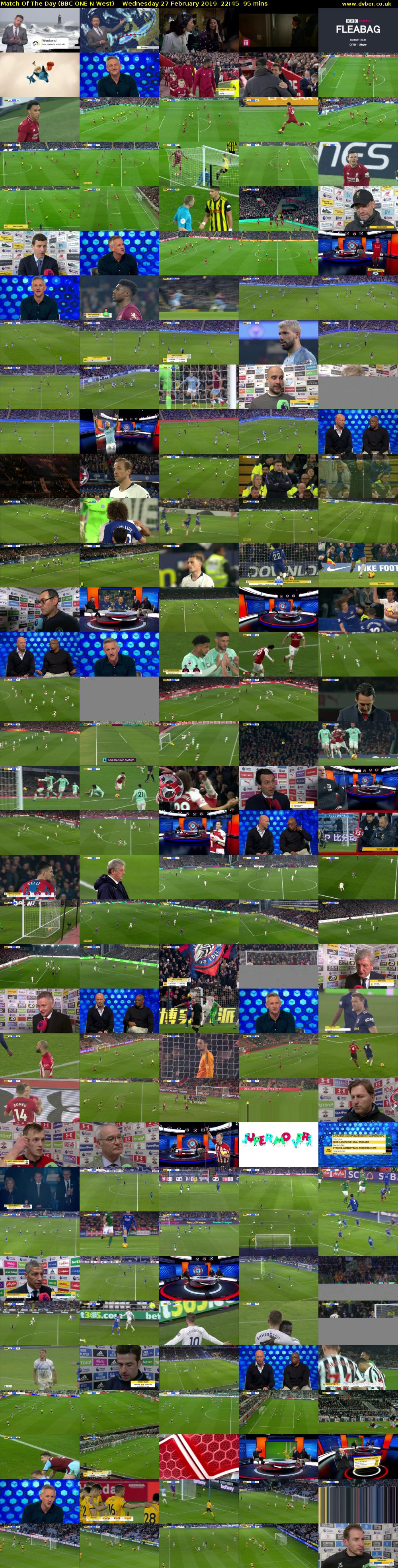 Match Of The Day (BBC ONE N West) Wednesday 27 February 2019 22:45 - 00:20