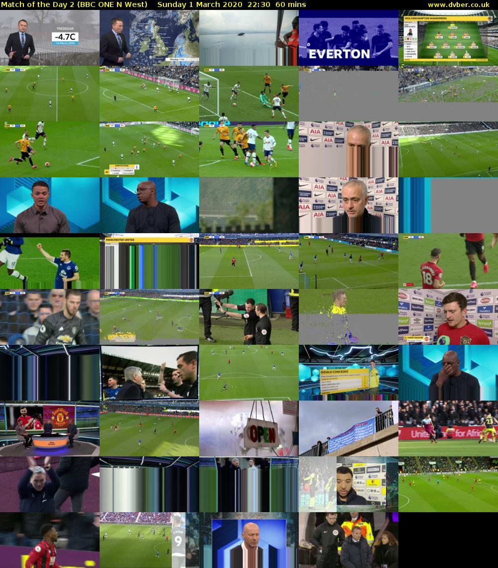 Match of the Day 2 (BBC ONE N West) Sunday 1 March 2020 22:30 - 23:30