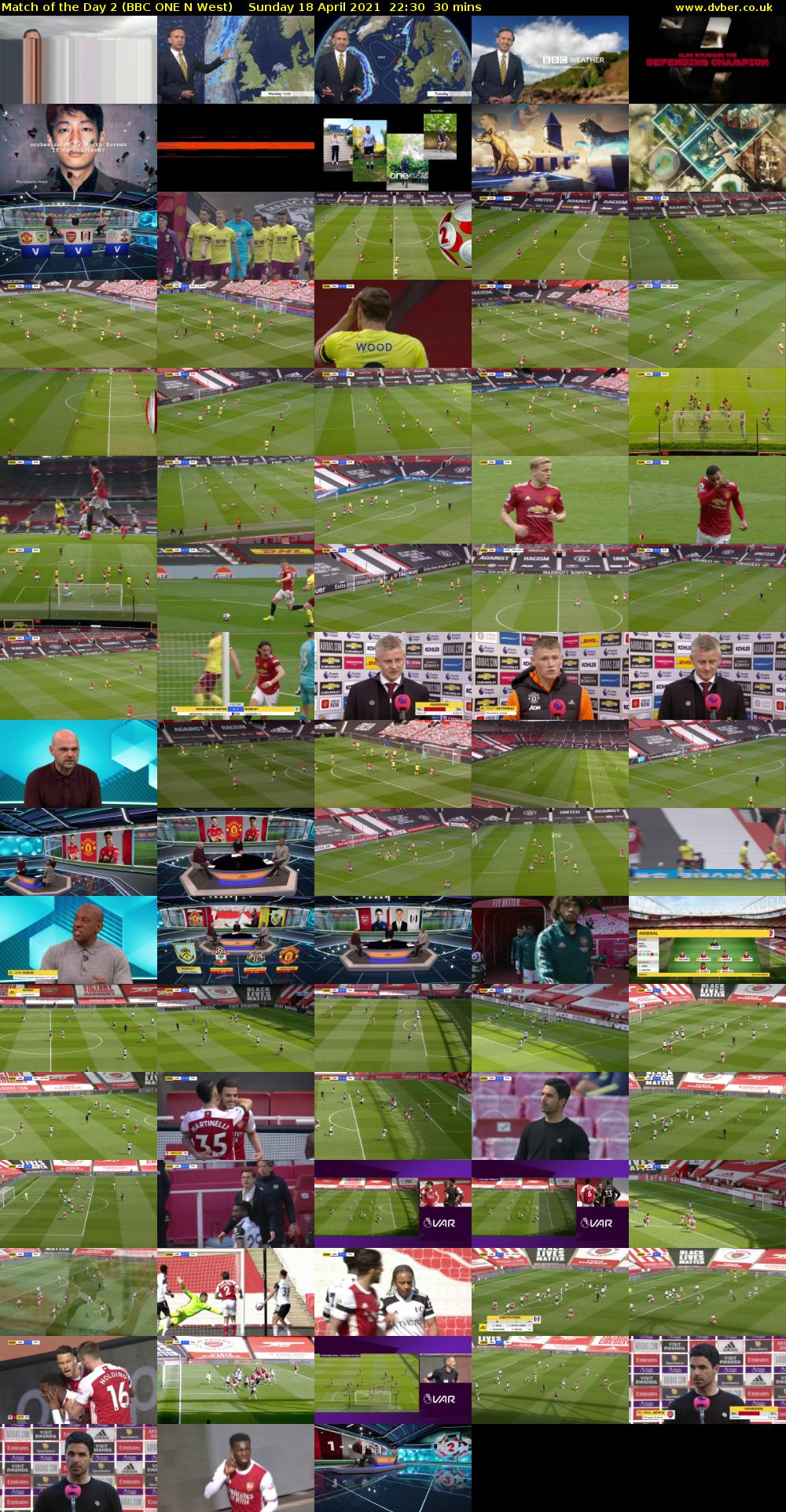Match of the Day 2 (BBC ONE N West) Sunday 18 April 2021 22:30 - 23:00