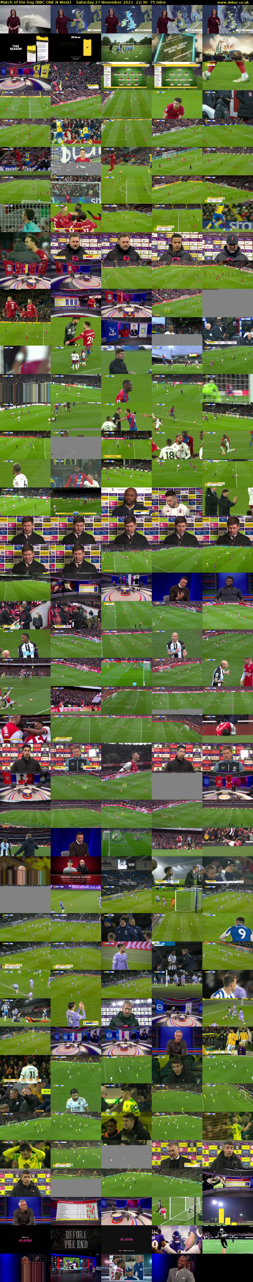 Match of the Day (BBC ONE N West) Saturday 27 November 2021 22:30 - 23:45