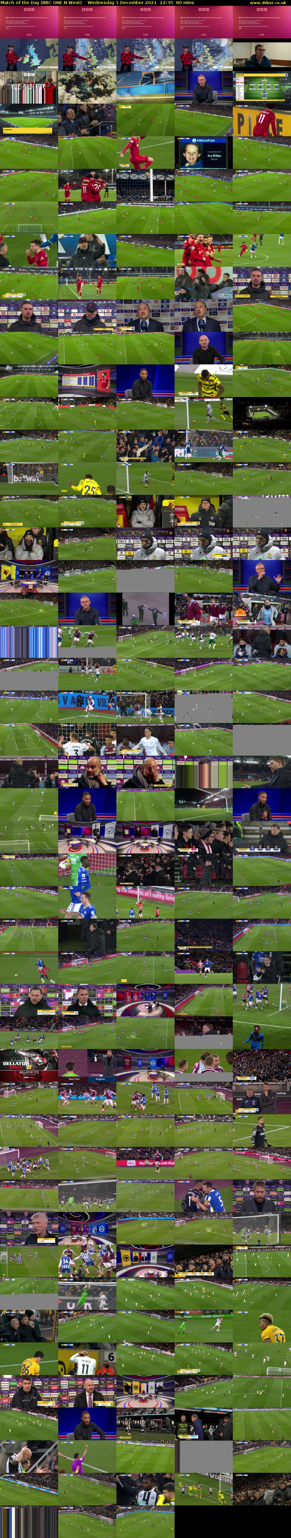 Match of the Day (BBC ONE N West) Wednesday 1 December 2021 22:35 - 23:55