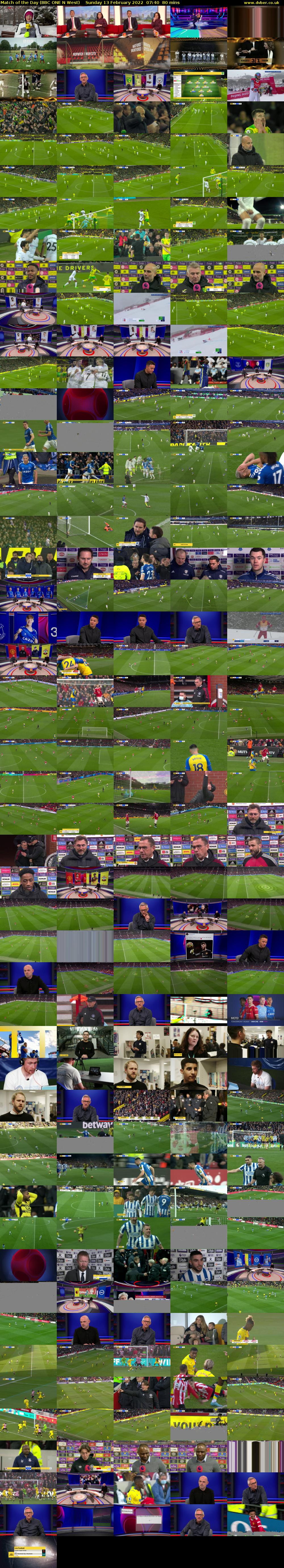 Match of the Day (BBC ONE N West) Sunday 13 February 2022 07:40 - 09:00