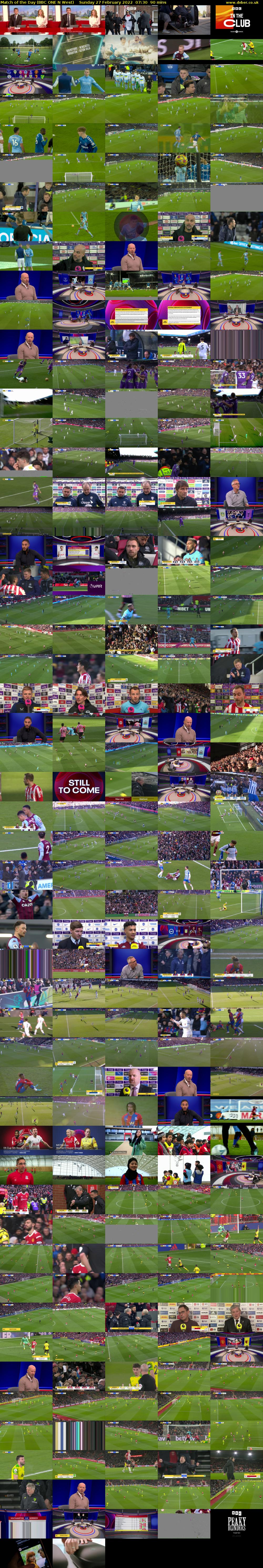 Match of the Day (BBC ONE N West) Sunday 27 February 2022 07:30 - 09:00