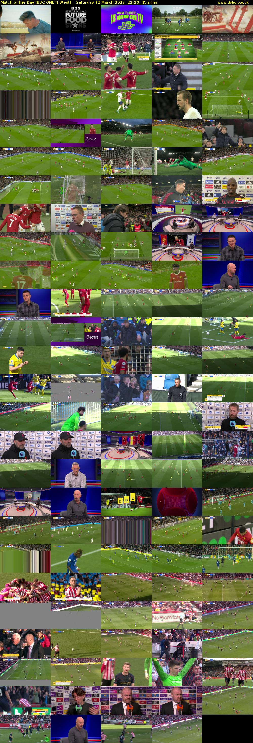 Match of the Day (BBC ONE N West) Saturday 12 March 2022 22:20 - 23:05
