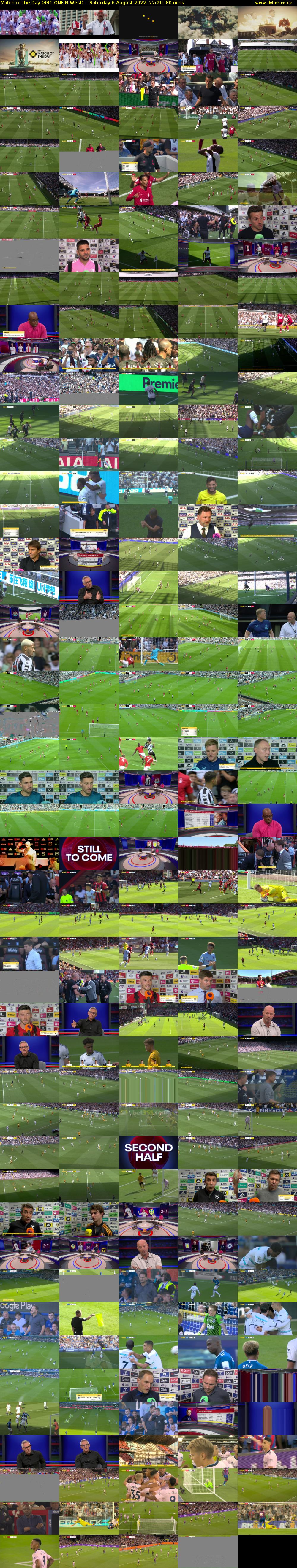 Match of the Day (BBC ONE N West) Saturday 6 August 2022 22:20 - 23:40
