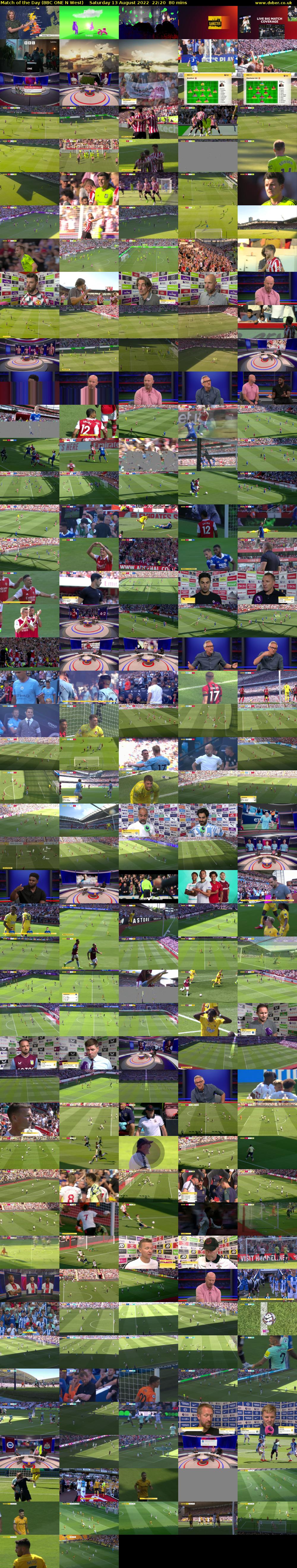 Match of the Day (BBC ONE N West) Saturday 13 August 2022 22:20 - 23:40