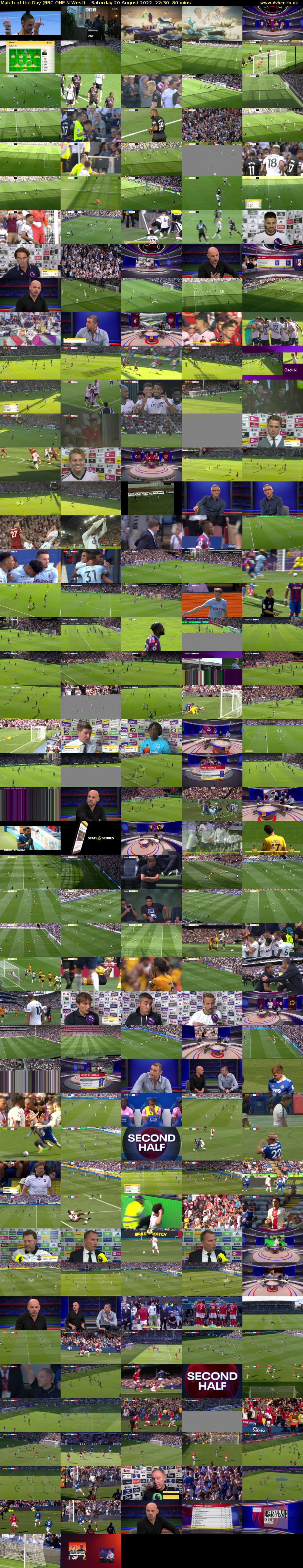 Match of the Day (BBC ONE N West) Saturday 20 August 2022 22:30 - 23:50