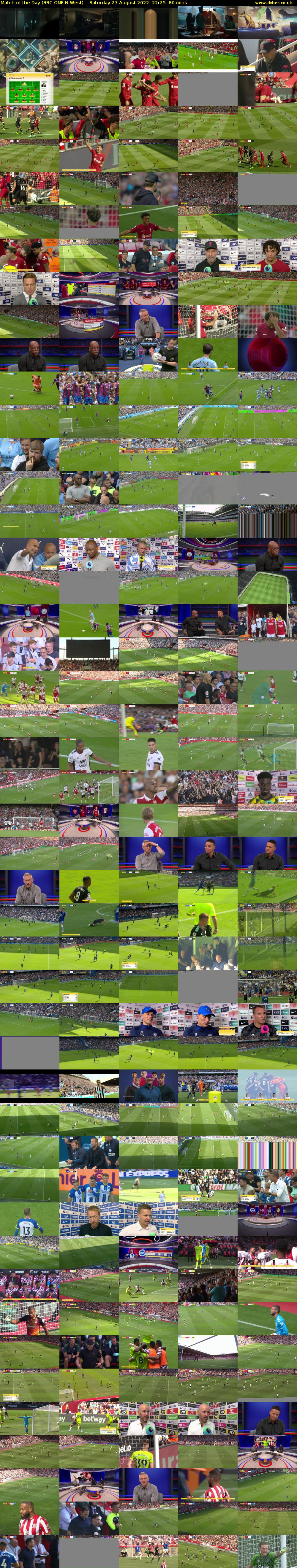 Match of the Day (BBC ONE N West) Saturday 27 August 2022 22:25 - 23:45