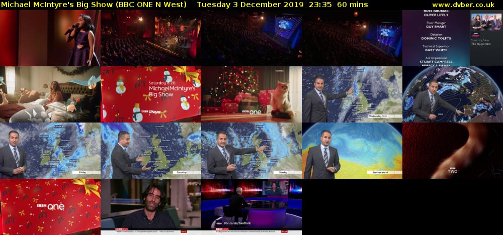 Michael McIntyre's Big Show (BBC ONE N West) Tuesday 3 December 2019 23:35 - 00:35
