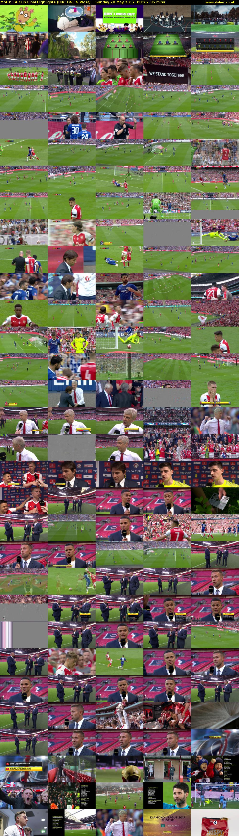 MotD: FA Cup Final Highlights (BBC ONE N West) Sunday 28 May 2017 08:25 - 09:00