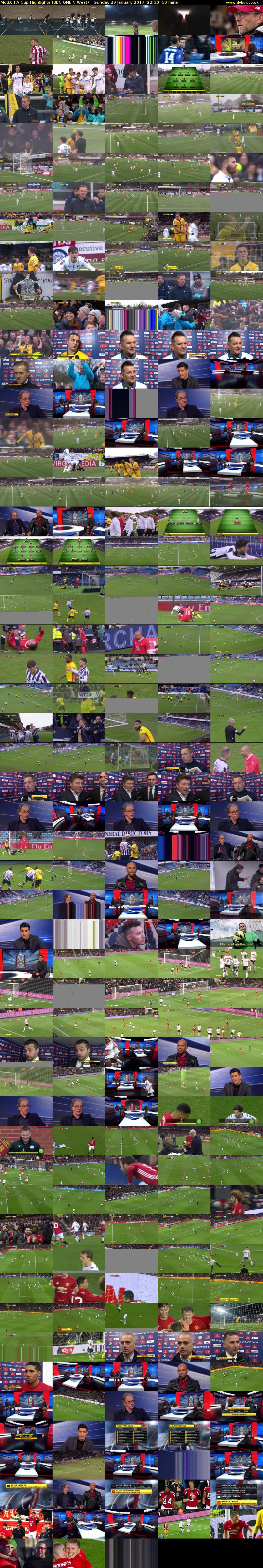 MotD: FA Cup Highlights (BBC ONE N West) Sunday 29 January 2017 22:30 - 23:20