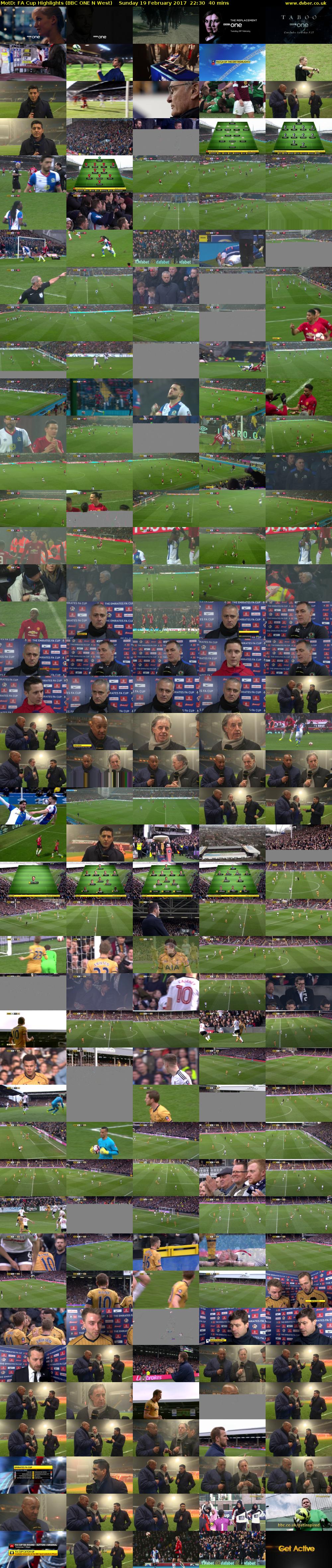 MotD: FA Cup Highlights (BBC ONE N West) Sunday 19 February 2017 22:30 - 23:10