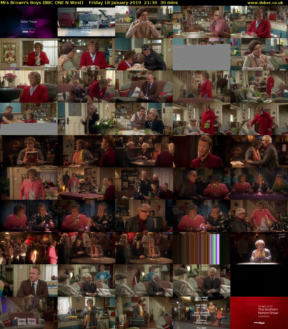 Mrs Brown's Boys (BBC ONE N West) Friday 18 January 2019 21:30 - 22:00