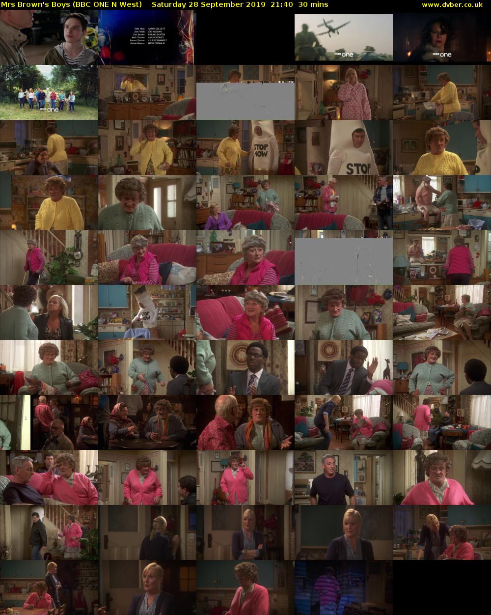 Mrs Brown's Boys (BBC ONE N West) Saturday 28 September 2019 21:40 - 22:10