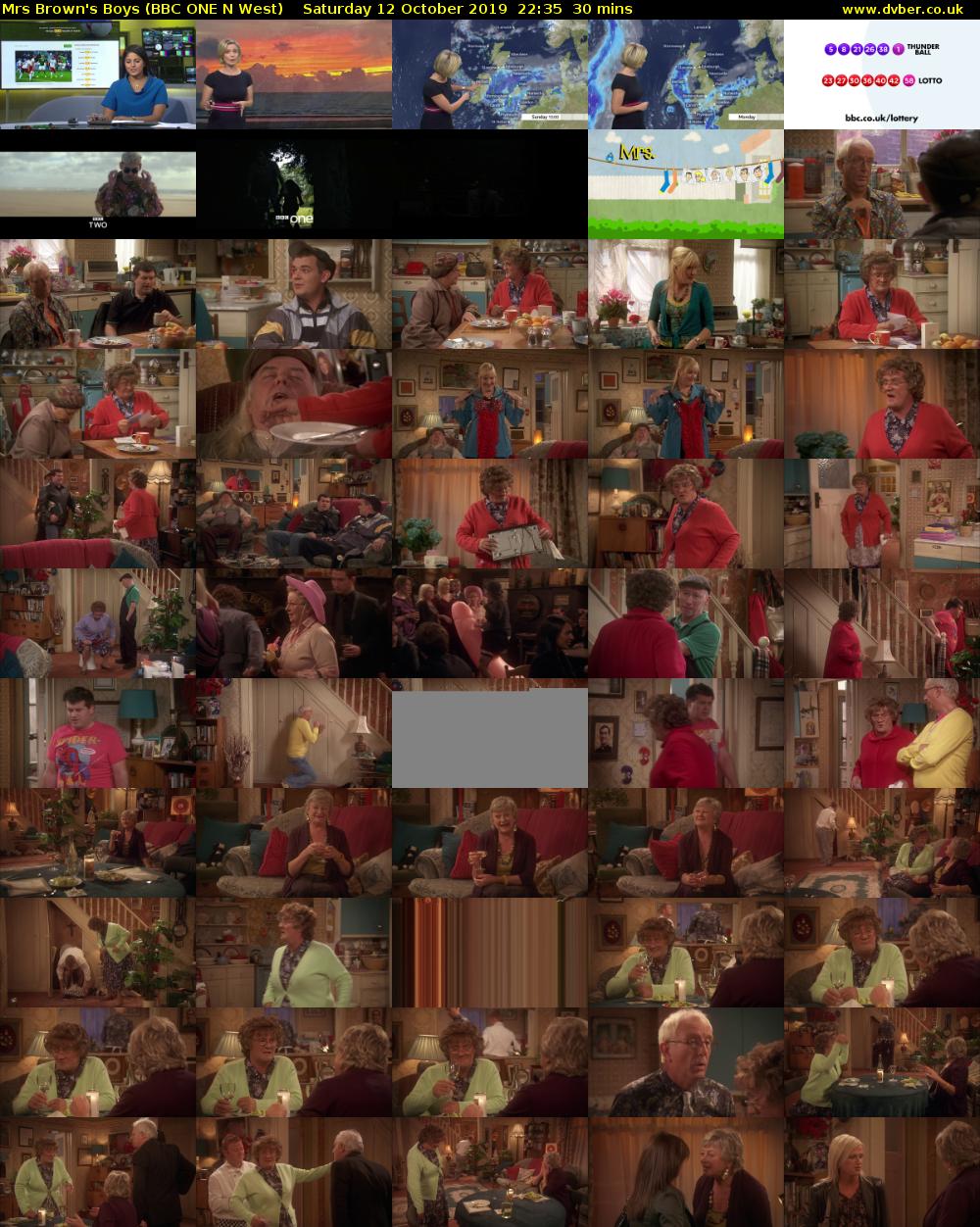 Mrs Brown's Boys (BBC ONE N West) Saturday 12 October 2019 22:35 - 23:05
