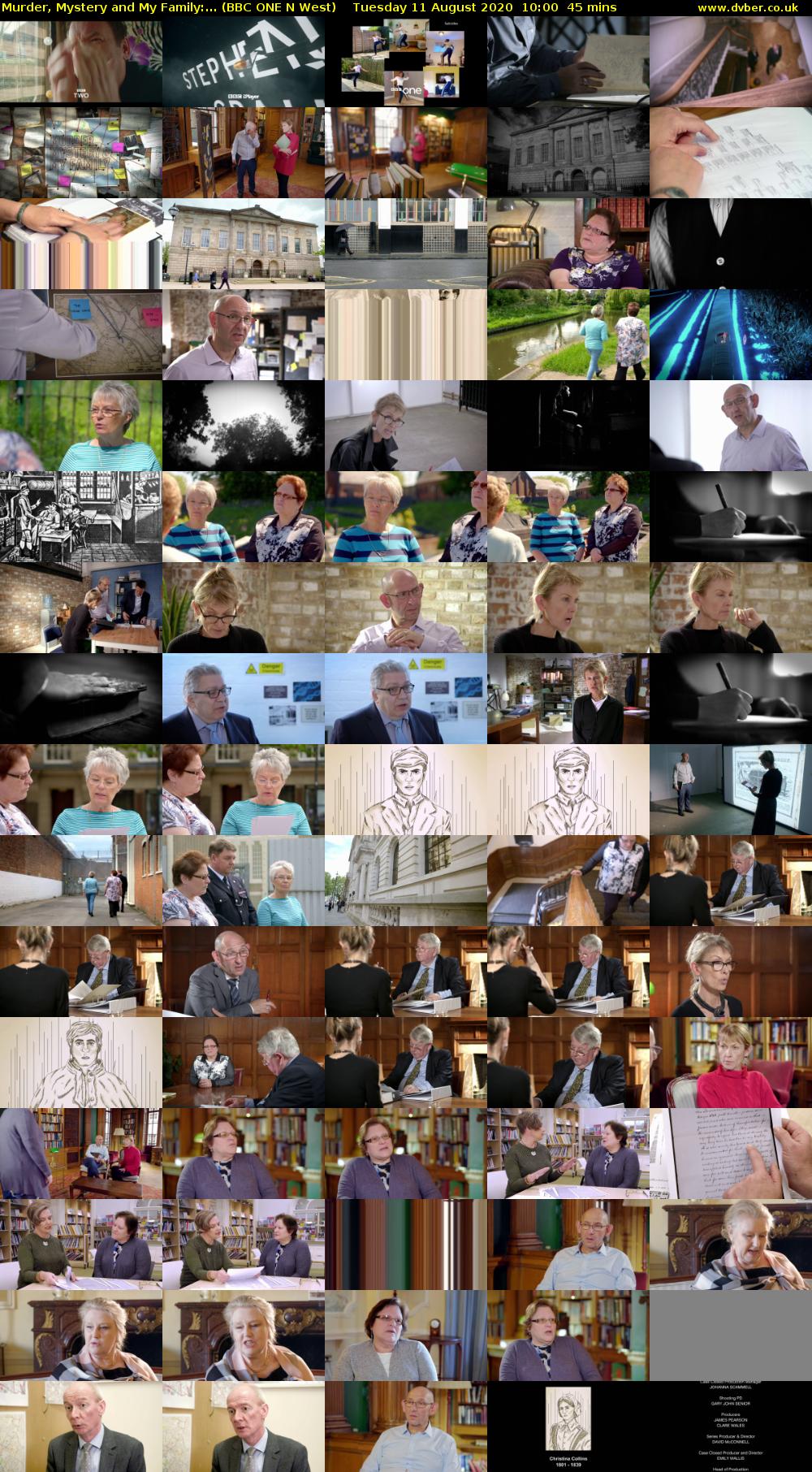 Murder, Mystery and My Family:... (BBC ONE N West) Tuesday 11 August 2020 10:00 - 10:45
