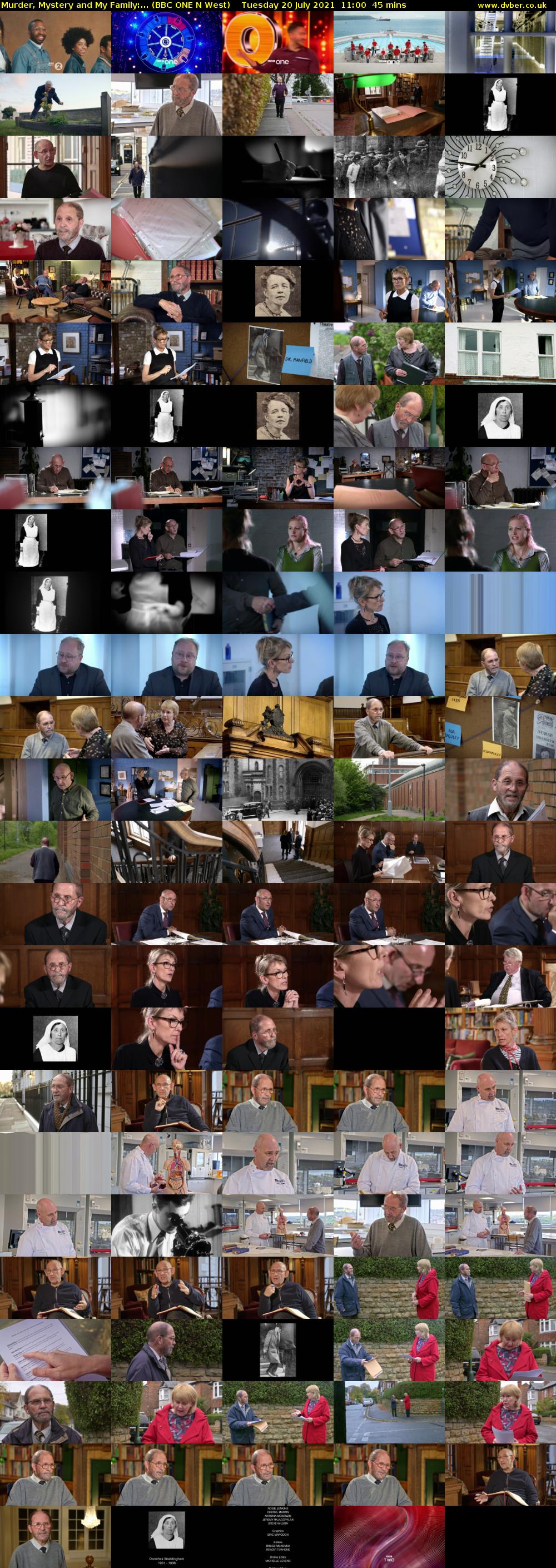 Murder, Mystery and My Family:... (BBC ONE N West) Tuesday 20 July 2021 11:00 - 11:45