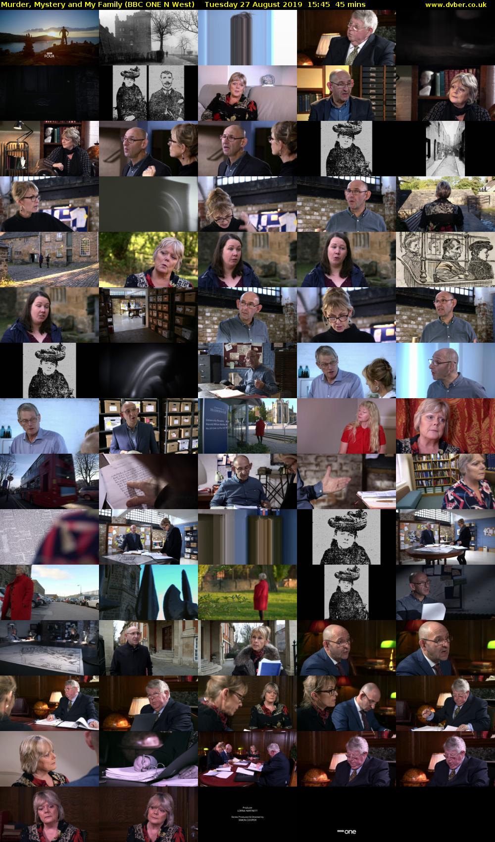 Murder, Mystery and My Family (BBC ONE N West) Tuesday 27 August 2019 15:45 - 16:30