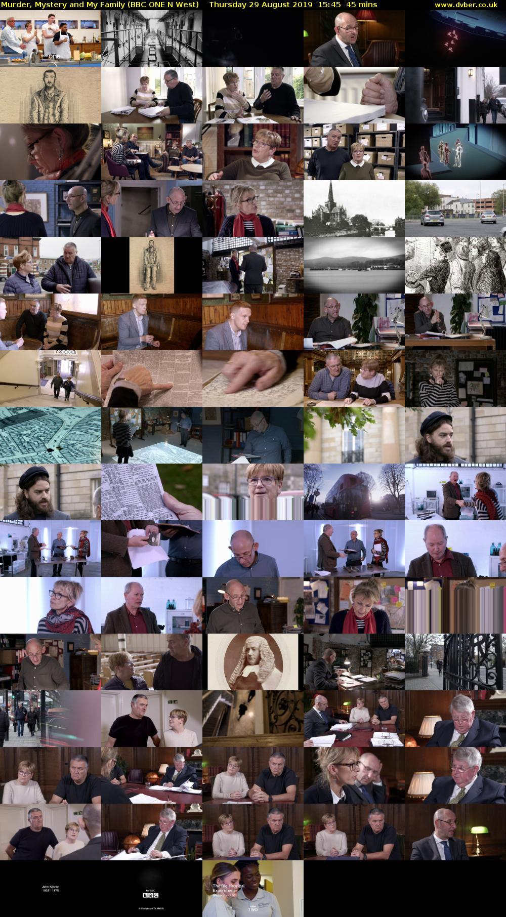 Murder, Mystery and My Family (BBC ONE N West) Thursday 29 August 2019 15:45 - 16:30
