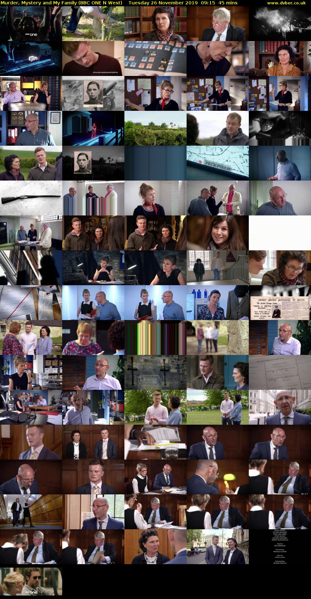Murder, Mystery and My Family (BBC ONE N West) Tuesday 26 November 2019 09:15 - 10:00