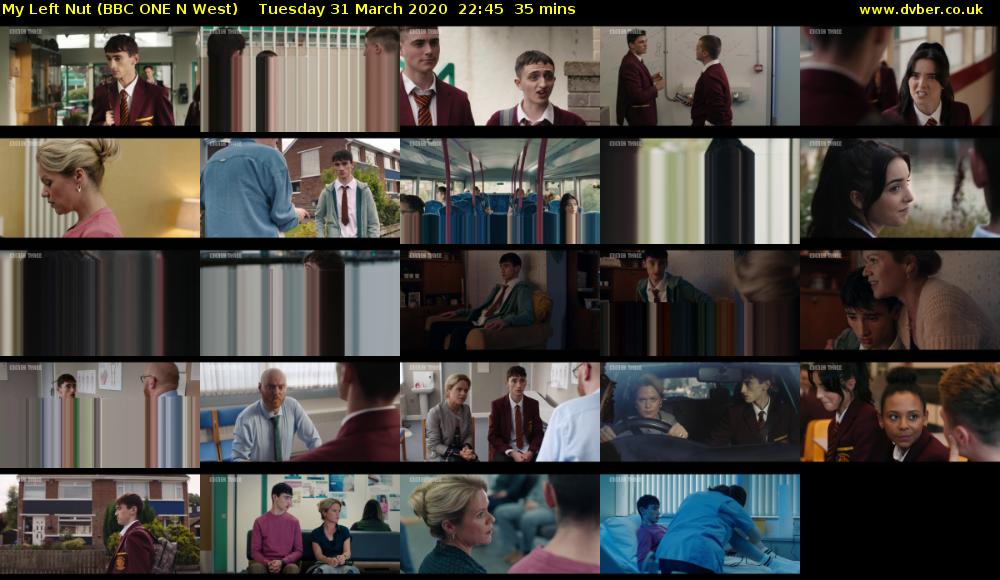 My Left Nut (BBC ONE N West) Tuesday 31 March 2020 22:45 - 23:20