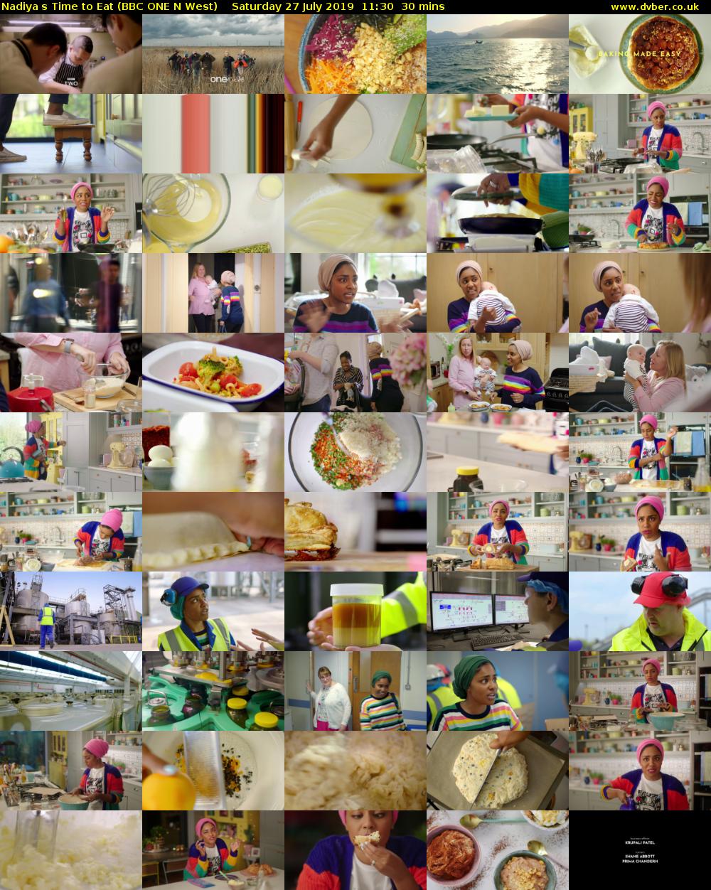 Nadiyas Time to Eat (BBC ONE N West) Saturday 27 July 2019 11:30 - 12:00
