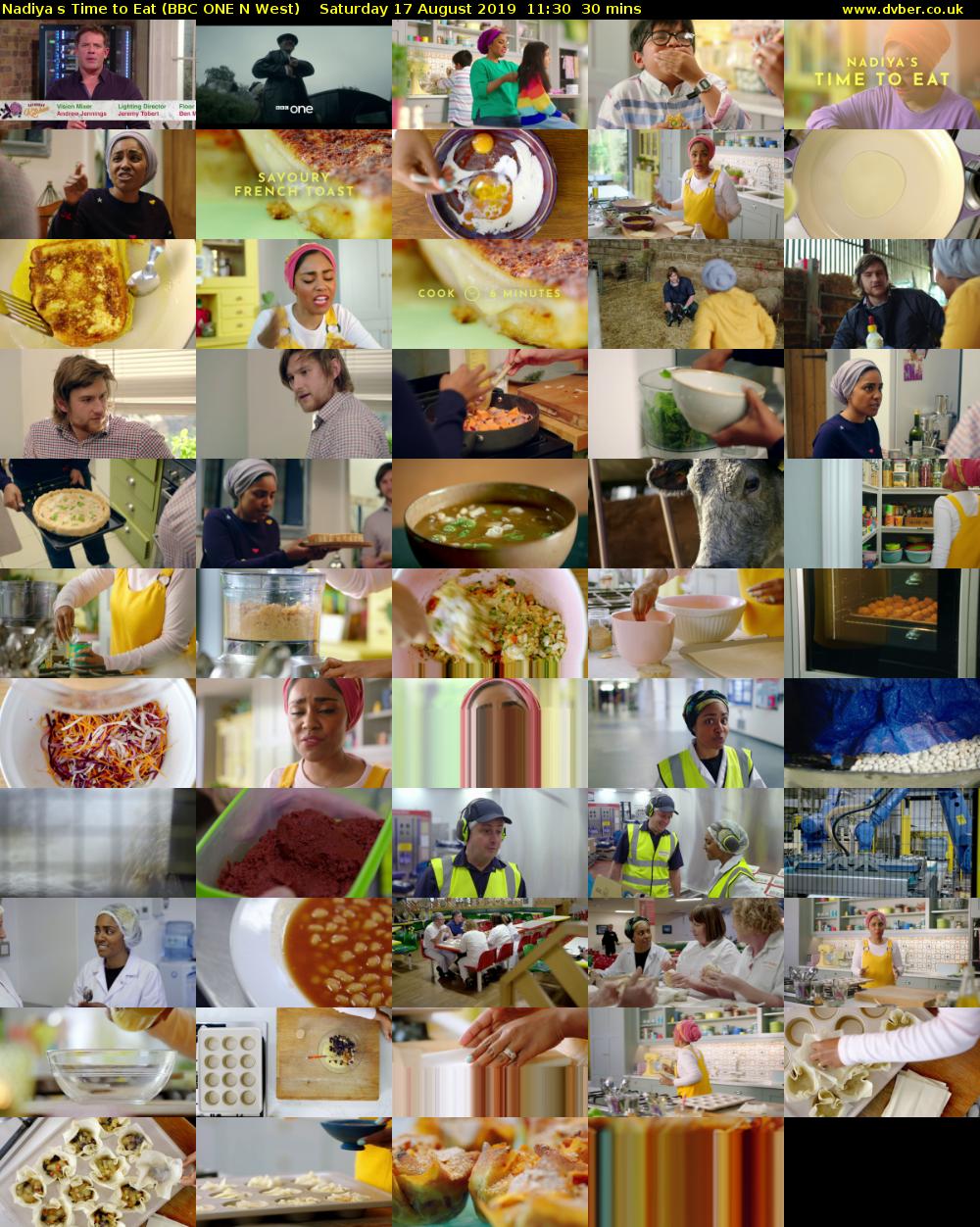 Nadiyas Time to Eat (BBC ONE N West) Saturday 17 August 2019 11:30 - 12:00
