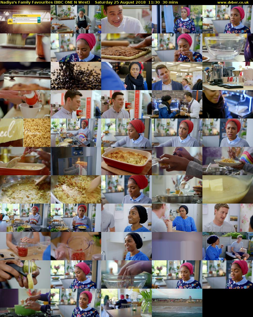 Nadiya's Family Favourites (BBC ONE N West) Saturday 25 August 2018 11:30 - 12:00
