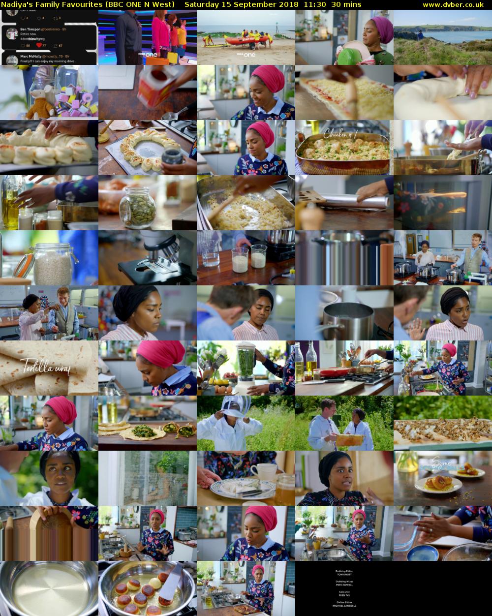 Nadiya's Family Favourites (BBC ONE N West) Saturday 15 September 2018 11:30 - 12:00